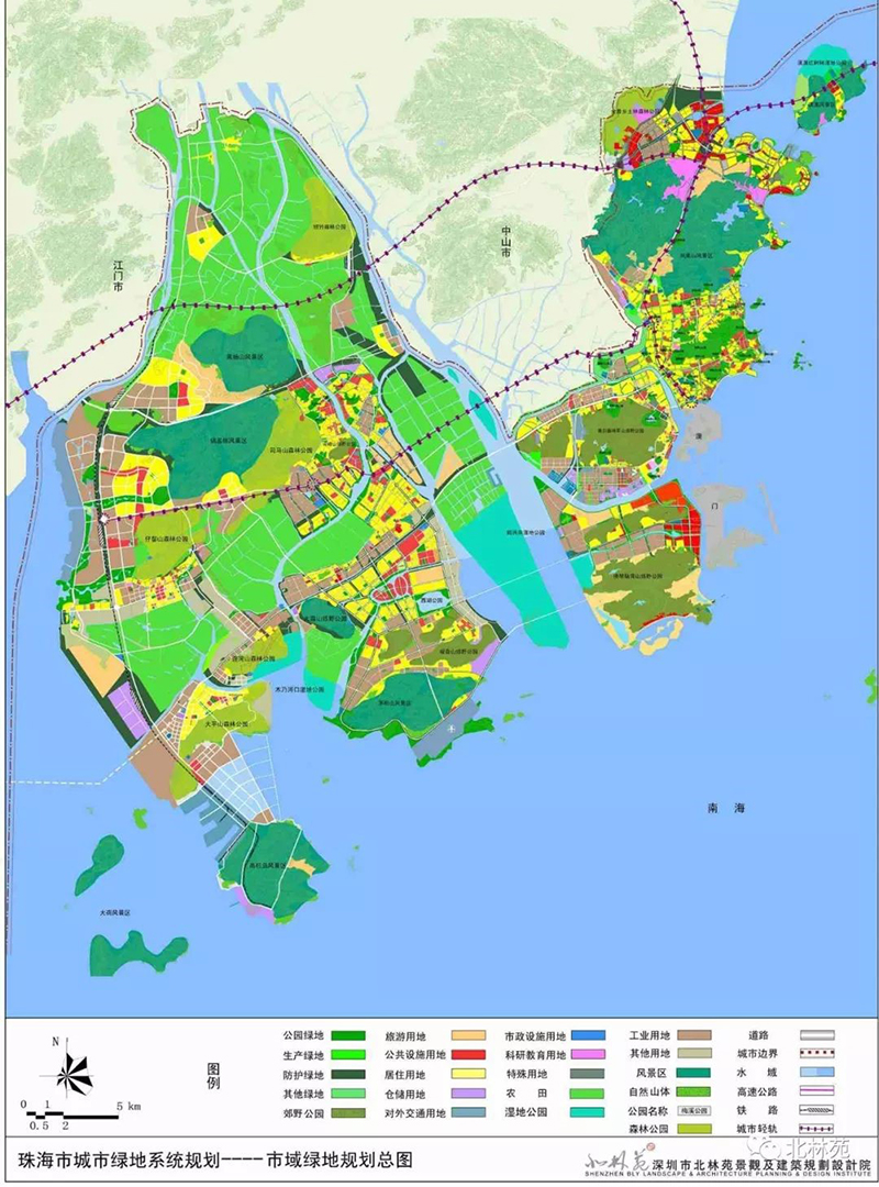 珠海市城市绿地系统规划图
